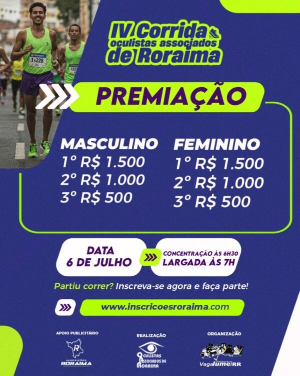 Corrida OCULISTAS ASSOCIADOS DE RORAIMA 2025 4ª Edição