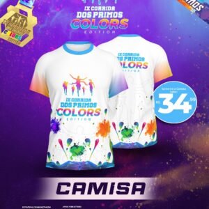 CAMISETA - Corrida dos PRIMOS COLORS 2025 9ª Edição
